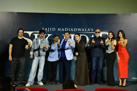 Salman Khan, Sajid Nadiadwala, Kajal Aggarwal, Sathyaraj, Rashmika Mandanna and Anjini Dhawan  attend Sikandar trailer launch