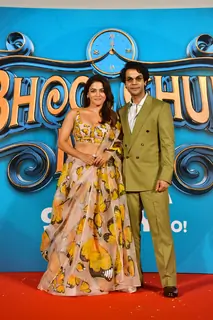 Rajkummar Rao and Wamiqa Gabbi  snapped at the trailer launch of 'Bhool Chuk Maaf'
