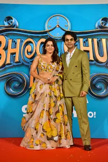 Rajkummar Rao and Wamiqa Gabbi  snapped at the trailer launch of 'Bhool Chuk Maaf'