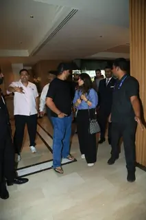 Rohit Sharma and Ritika Sajdeh Snapped at Trident hotel in town