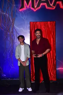 Ajay Devgn and Yug Devgn  grace at the Trailer Launch of Maa