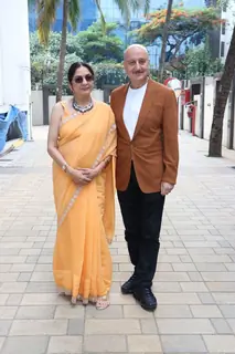 Neena Gupta and Anupam Kher  snapped promoting their film Metro… In Dino at T-Series office