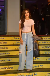 Rhea Chakraborty snapped at the screening of 'Sitaare Zameen Par'