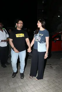 Aamir Khan and Gauri Spratt  snapped at Juhu PVR
