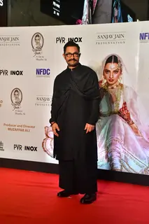 Aamir Khan snapped at the re-release premiere of 'Umrao Jaan'