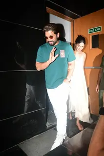 Allu Arjun snapped outside a restaurant in BKC
