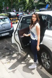 Pragya Jaiswal spotted outside a gym in Bandra