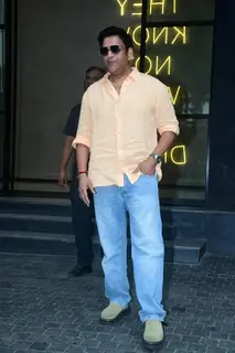 Ravi Kishan snapped at the muhurat pooja of the movie Mirzapur outside Excel Entertainment’s office in Bandra