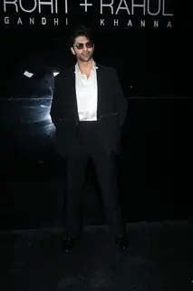 Taha Shah Badussha snapped at the launch of Rohit Gandhi + Rahul Khanna’s new flagship store