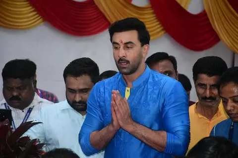 Ranbir Kapoor snapped during Ganpati visarjan