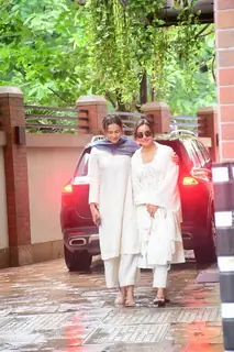 Neha Sharma and Aisha Sharma  spotted outside residence in Bandra 