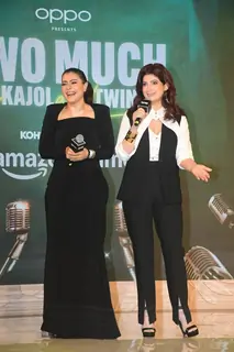 Kajol and Twinkle Khanna snapped at the exclusive trailer launch of the Unscripted Original 'Two Much with Kajol and Twinkle'