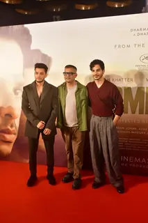 Ishaan Khatter, Vishal Jethwa and Neeraj Ghaywan snapped at the Homebound press conference