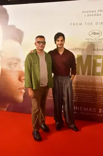 Ishaan Khatter and Neeraj Ghaywan snapped at the Homebound press conference