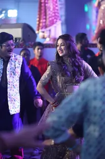 Rohitashv Gaur and Vidisha Shrivastava snapped lighting up Navratri festivities in Mumbai