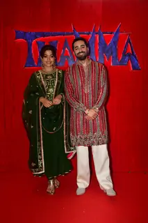 Ayushmann Khurrana and Rashmika Mandanna snapped promoting Thamma in Mumbai
