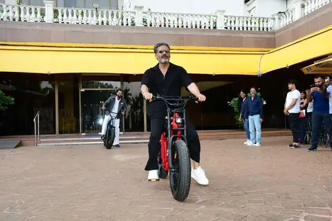 Suniel Shetty spotted for a press conference