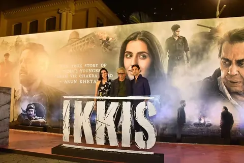 Sriram Raghavan, Agastya Nanda and Simar Bhatia attend special screening of Ikkis