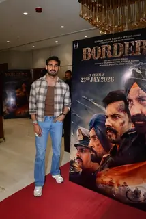 Ahan Shetty Snapped Promoting for Border 2