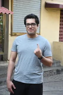 Junaid Khan snapped at voting centre