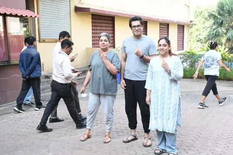 Junaid Khan snapped at voting centre