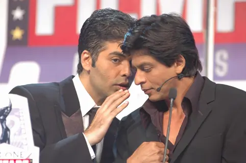 Karan Johar and Shah Rukh Khan at the Filmfare awards function