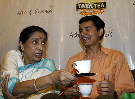 Asha Bhosle at a Tata Tea promotional event in Mumbai