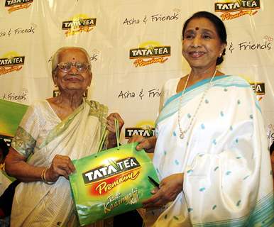 Asha Bhosle at a Tata Tea promotional event in Mumbai