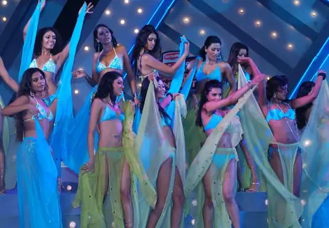 Contestants of the Gladrags Mega model contest 2007 performing on the swim suit during the Gladrags Mega Model and Manhunt Contest 2007 in mumbai on saturyday night