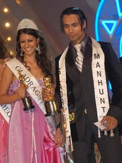 Miss Mahima Chaudhary from Pune and Romeo Gates from London winners of the Gladrags Mega model and Manhunt contest 2007 in mumbai on saturyday night