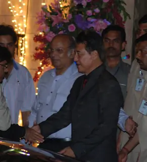 Danny Denzongpa arriving at the Aishwarya Rai & Abhishek Bachchan wedding sangeet ceremony