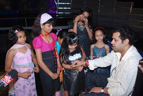 Raksha Bandhan on the sets of ''Chote Miya 2'' with Rahul Mahajan, in Mumbai