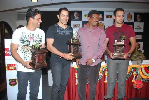 Manoj Bajpai and Pratap Sarnaik with acid factory team, in Mumbai