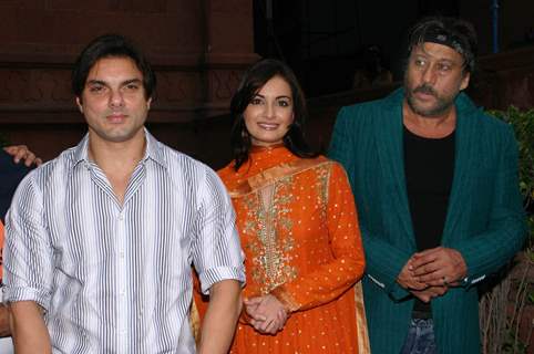 Sohail Khan, Dia Mirza and Jacky Shroff at a press-meet for the Film &quot;Kissan&quot; in New Delhi on Wednesday