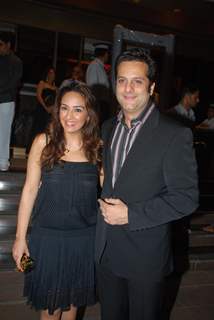 Fardeen Khan with his wife at Ramesh Taurani''s 25th Wedding Anniversary Celebrations, in Mumbai