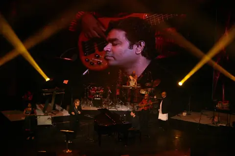 Music Maestro A R Rahaman at '''' Musical Evening with A R Rahaman'''', in New Delhi on Tuesday