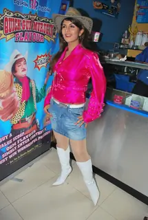 Rambha promotes Dolly of Quick Gun Murugun with Baskin Robbi