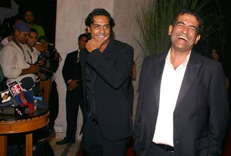 Arjun Rampal and A D Singh at the openig of their &quot;LAP'''' restaurant, in New Delhi on Friday Night