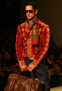 Model at designer Rohit Bal show during the Men''s Fashion Week in New Delhi on Friday 11 September 2009