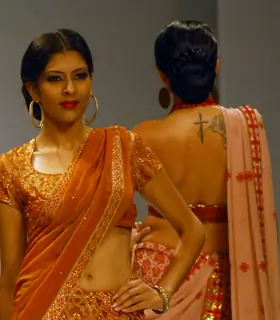 A model at the ramp display Satya Paul colloction during the Kolkata Fashion Week in Kolkata on 12th Sep 09