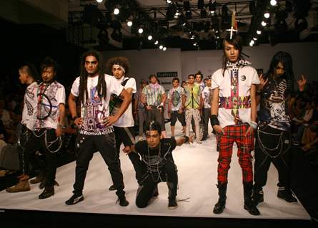 Models presenting creations of designer Nitin Bal Chauhan at the Van Heusen India Mens Week