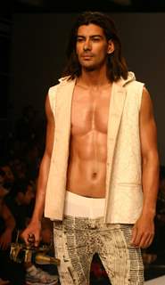 Model presenting creations of Designer Samant Chauhan at the Van Heusen &quot;India Mens Week&quot; in New Delhi on Sunday