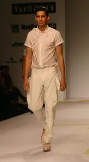 Model presenting creations of Designer Gaurav Gupta at the Van Heusen &quot;India Mens Week&quot; in New Delhi on Sunday