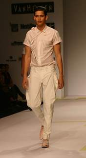 Model presenting creations of Designer Gaurav Gupta at the Van Heusen &quot;India Mens Week&quot; in New Delhi on Sunday