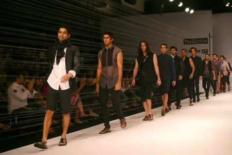 Models presenting creations of Designer Rajesh Pratap Singh at the Van Heusen