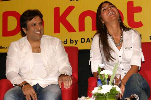 Actors Govinda and Lara Dutta and Ritesh Deshmukh at a press meet for the film &quot;Do Knot Disturb&quot; in New Delhi on Tuesday 15 Sep 09