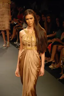 Model on the Lakme Fashion Week Spring/Summer 2010 ended with a spectacular show called &quot;Lakme and img celebrate 10 years of fashion&quot; presented by samira habitats
