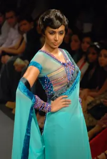 Model on the Lakme Fashion Week Spring/Summer 2010 ended with a spectacular show called &quot;Lakme and img celebrate 10 years of fashion&quot; presented by samira habitats
