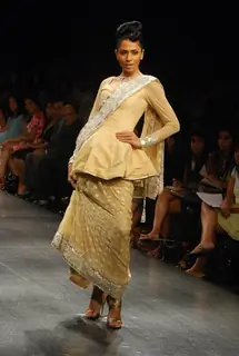 Models at the ramp of Anita Dongre''s timeless collection for Spring/Summer 2010 at Lakme Fashion Week was a stylish nostalgic fashion odyssey