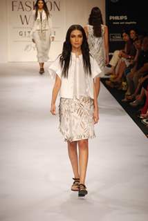 Models at the ramp of Anamika Khanna''s Spring/Summer 2010 collection at Lakme Fashion Week